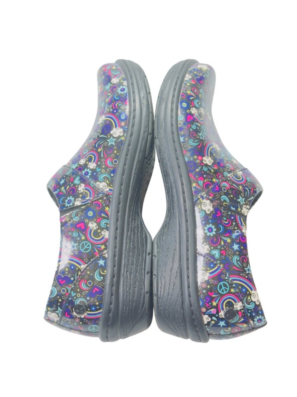 KLOGS Mission Womens Slip-On Shoes Size 8M Multicolor Peace/Love Print Non-Slip - Picture 4 of 11